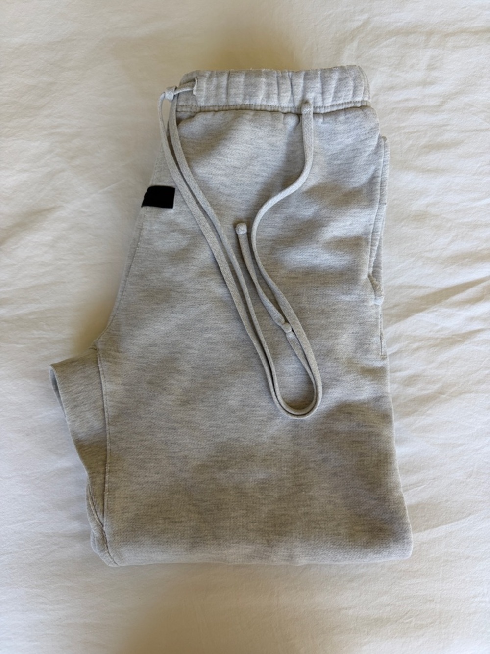 Essentials Light Gray Pullover Sweatshirt with Black Logo Patch